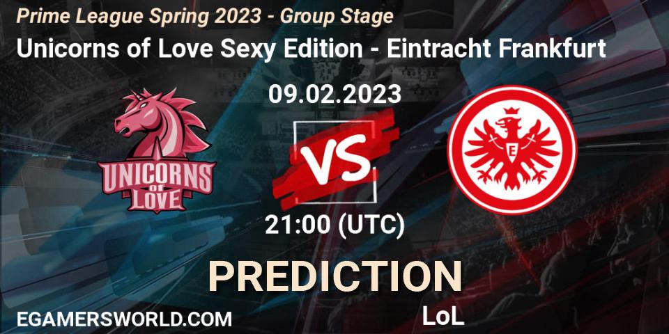 Unicorns of Love Sexy Edition contre Eintracht Frankfurt : prédiction de match. 09.02.23. LoL, Prime League Spring 2023 - Group Stage