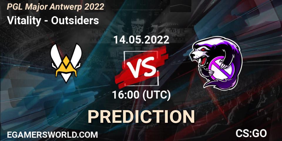 Vitality contre Outsiders : prédiction de match. 14.05.2022 at 16:00. Counter-Strike (CS2), PGL Major Antwerp 2022