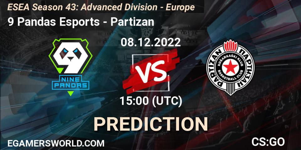 9 Pandas Esports contre Partizan : prédiction de match. 08.12.22. CS2 (CS:GO), ESEA Season 43: Advanced Division - Europe