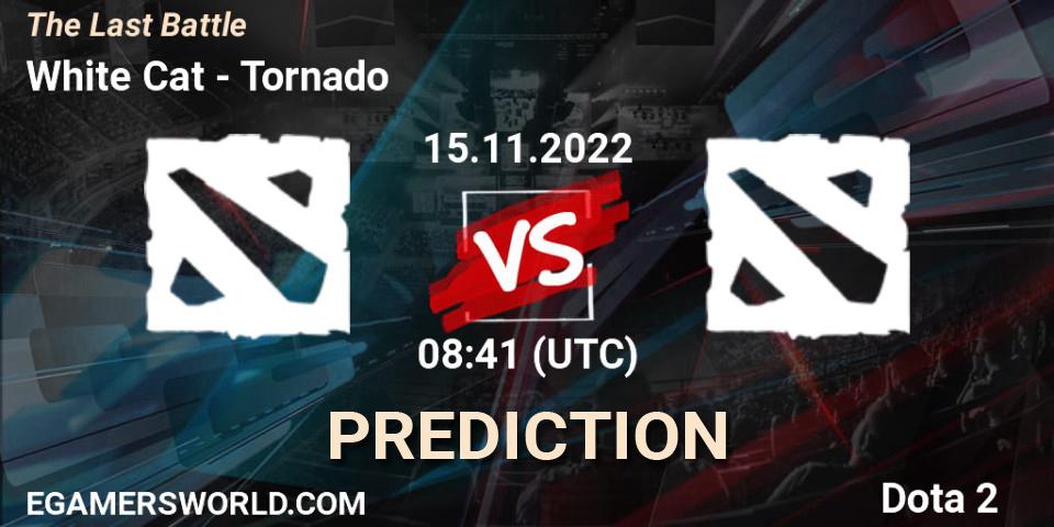 White Cat contre Tornado : prédiction de match. 15.11.2022 at 08:41. Dota 2, The Last Battle