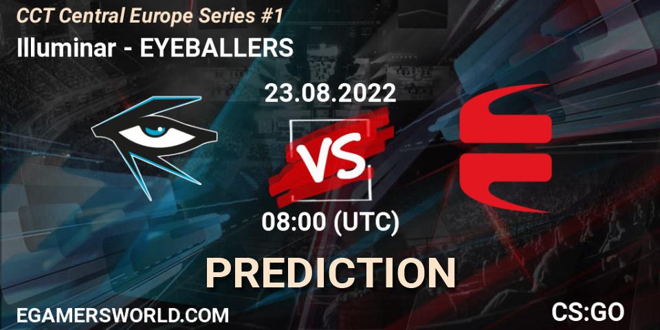 Illuminar contre EYEBALLERS : prédiction de match. 23.08.2022 at 08:00. Counter-Strike (CS2), CCT Central Europe Series #1