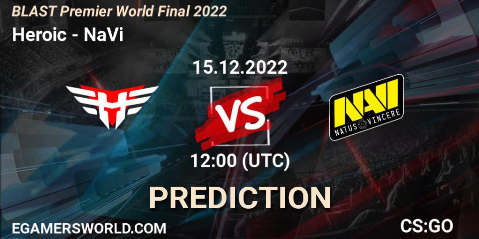 Heroic contre NaVi : prédiction de match. 15.12.22. CS2 (CS:GO), BLAST Premier World Final 2022