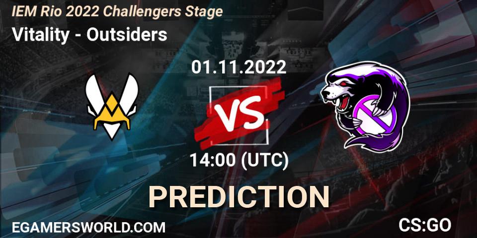 Vitality contre Outsiders : prédiction de match. 01.11.22. CS2 (CS:GO), IEM Rio 2022 Challengers Stage