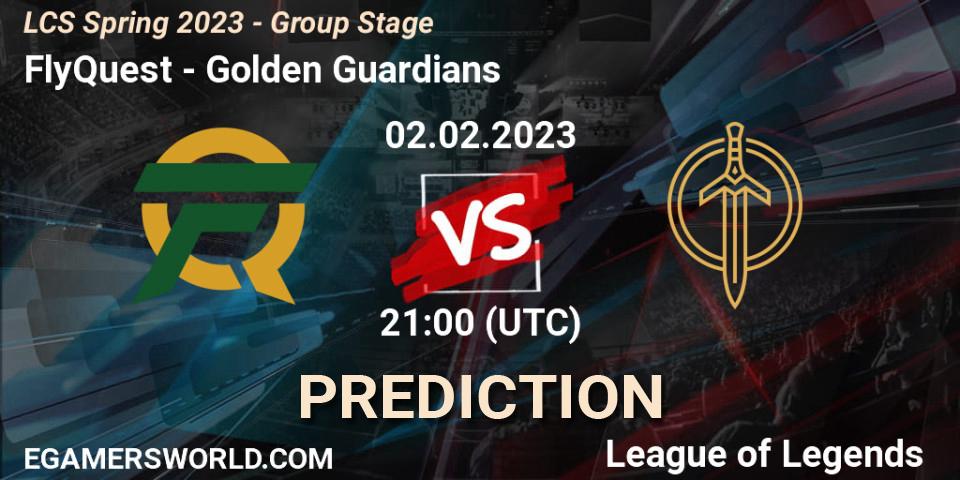 FlyQuest contre Golden Guardians : prédiction de match. 02.02.23. LoL, LCS Spring 2023 - Group Stage