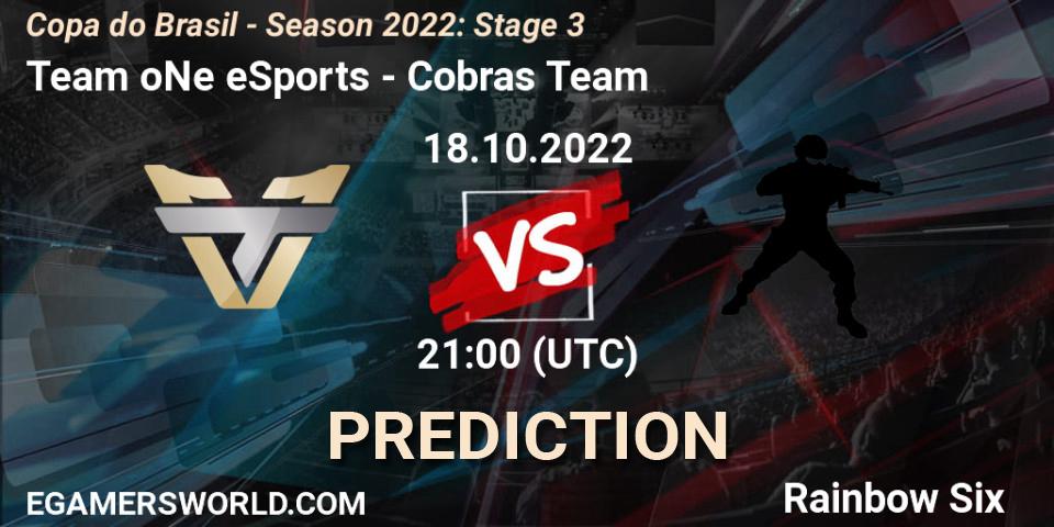 Team oNe eSports contre Cobras Team : prédiction de match. 18.10.22. Rainbow Six, Copa do Brasil - Season 2022: Stage 3
