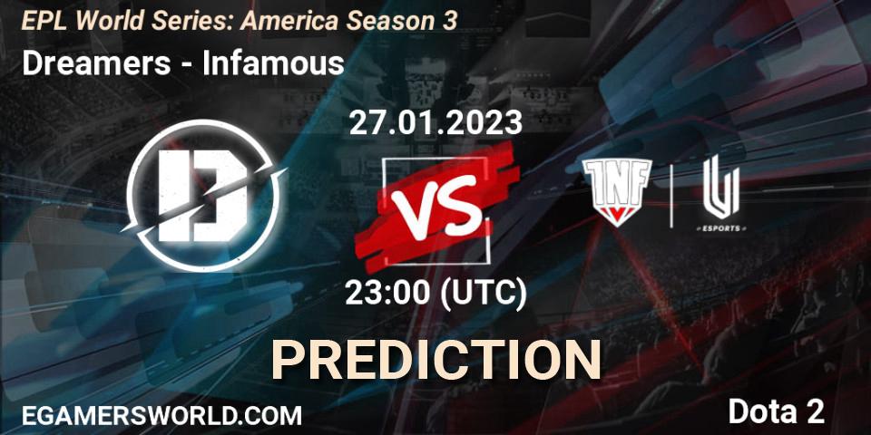 Dreamers contre Infamous : prédiction de match. 27.01.23. Dota 2, EPL World Series: America Season 3