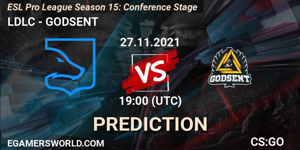 LDLC contre GODSENT : prédiction de match. 27.11.2021 at 19:00. Counter-Strike (CS2), ESL Pro League Season 15: Conference Stage
