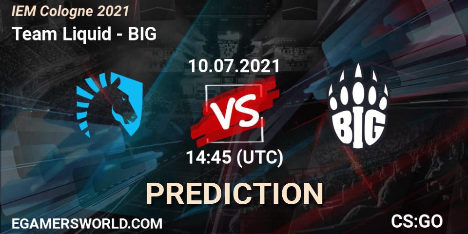 Team Liquid contre BIG : prédiction de match. 10.07.21. CS2 (CS:GO), IEM Cologne 2021