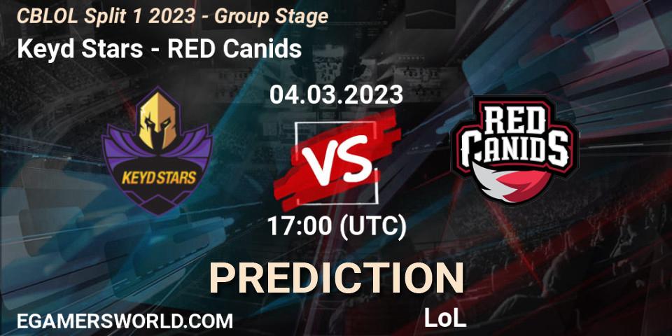 Keyd Stars contre RED Canids : prédiction de match. 04.03.2023 at 17:10. LoL, CBLOL Split 1 2023 - Group Stage