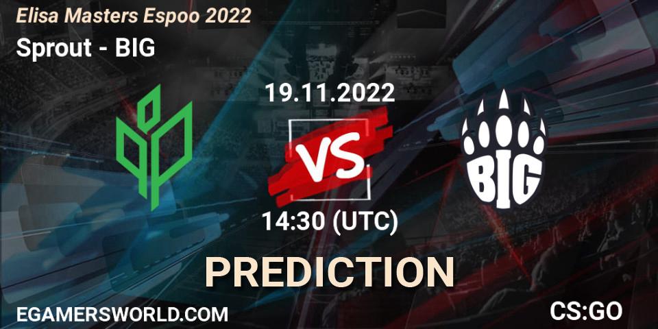 Sprout contre BIG : prédiction de match. 19.11.22. CS2 (CS:GO), Elisa Masters Espoo 2022