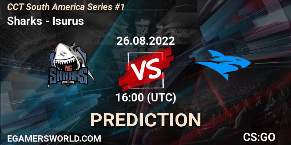 Sharks contre Isurus : prédiction de match. 26.08.2022 at 16:00. Counter-Strike (CS2), CCT South America Series #1