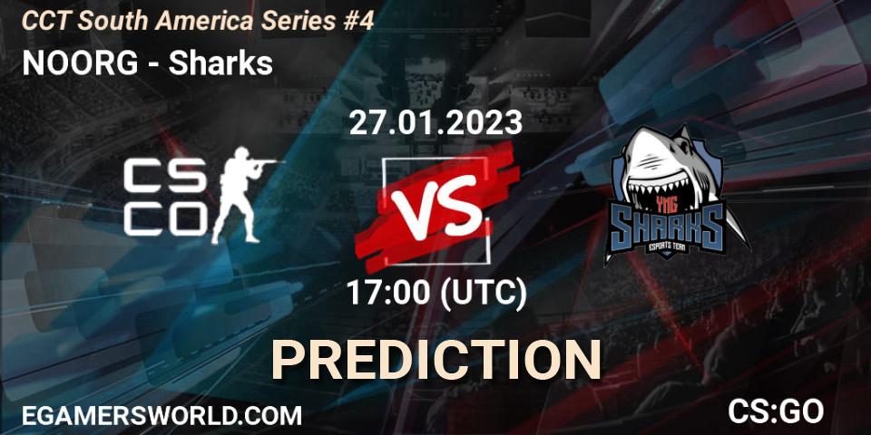 NOORG contre Sharks : prédiction de match. 27.01.2023 at 17:50. Counter-Strike (CS2), CCT South America Series #4