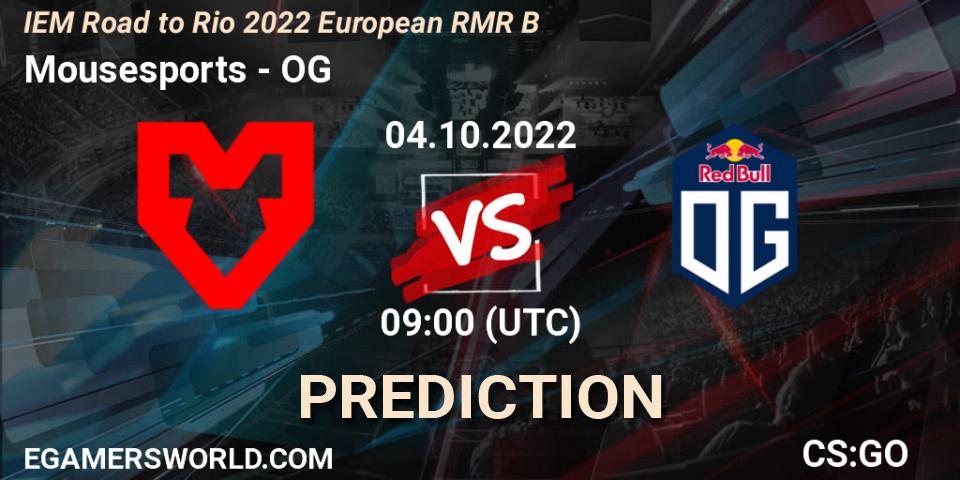 MOUZ contre OG : prédiction de match. 04.10.22. CS2 (CS:GO), IEM Road to Rio 2022 European RMR B