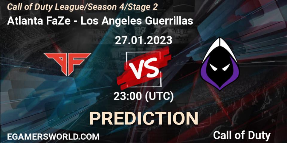 Atlanta FaZe contre Los Angeles Guerrillas : prédiction de match. 27.01.2023 at 23:00. Call of Duty, Call of Duty League 2023: Stage 2 Major Qualifiers