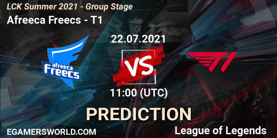 Afreeca Freecs contre T1 : prédiction de match. 22.07.2021 at 11:20. LoL, LCK Summer 2021 - Group Stage