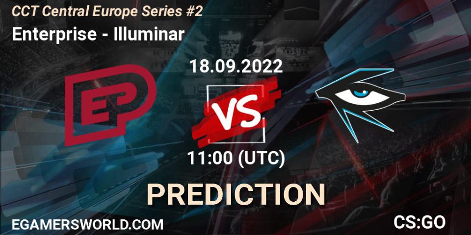 Enterprise contre Illuminar : prédiction de match. 18.09.2022 at 11:00. Counter-Strike (CS2), CCT Central Europe Series #2