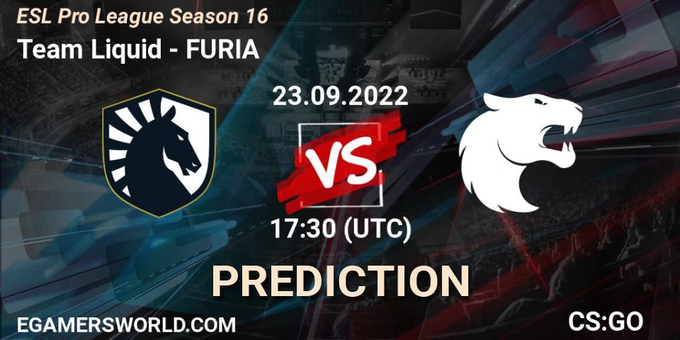 Team Liquid contre FURIA : prédiction de match. 23.09.22. CS2 (CS:GO), ESL Pro League Season 16