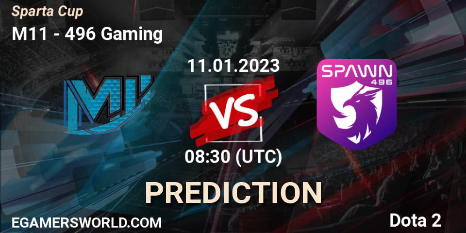M11 contre 496 Gaming : prédiction de match. 11.01.23. Dota 2, Sparta Cup