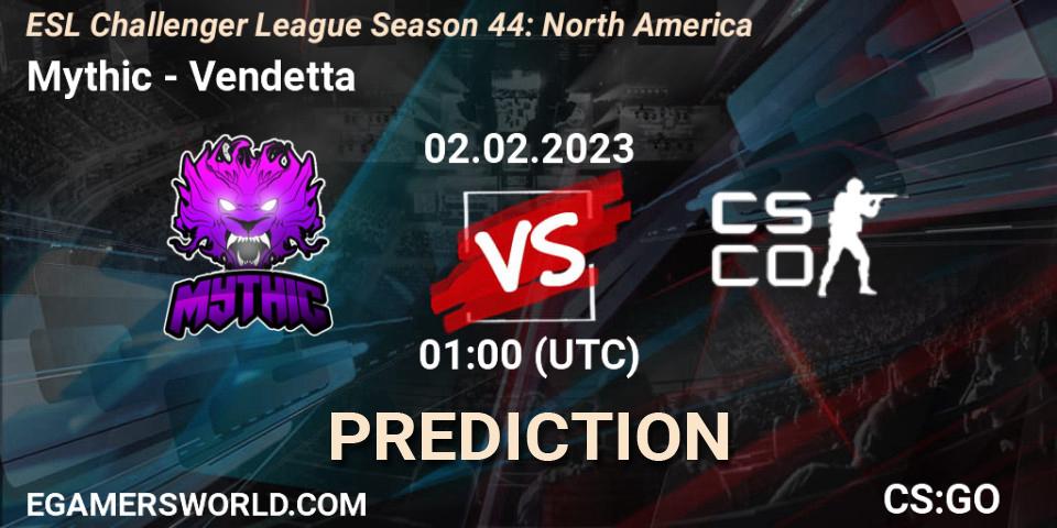 Mythic contre Vendetta : prédiction de match. 21.02.23. CS2 (CS:GO), ESL Challenger League Season 44: North America