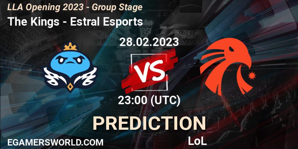 The Kings contre Estral Esports : prédiction de match. 01.03.2023 at 00:00. LoL, LLA Opening 2023 - Group Stage