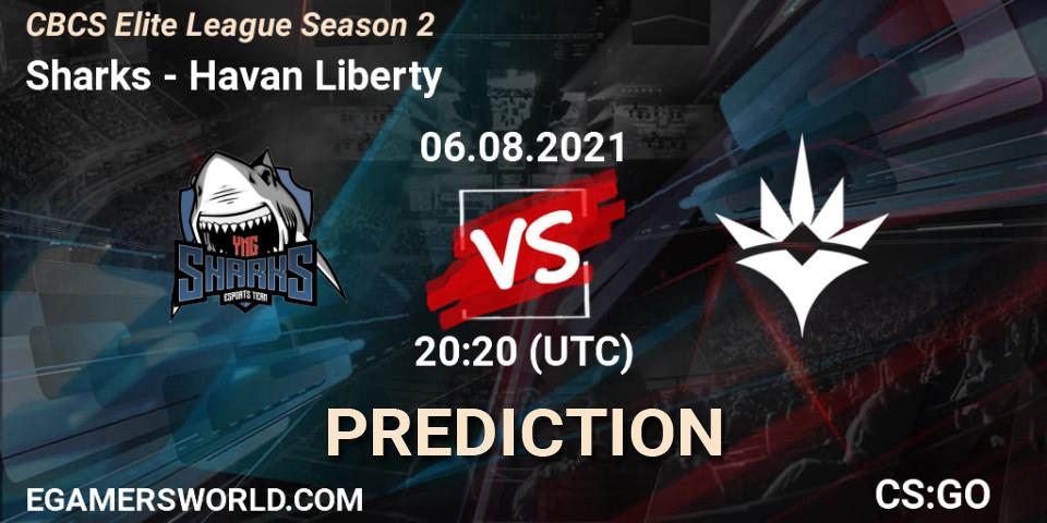 Sharks contre Havan Liberty : prédiction de match. 06.08.2021 at 20:20. Counter-Strike (CS2), CBCS Elite League Season 2