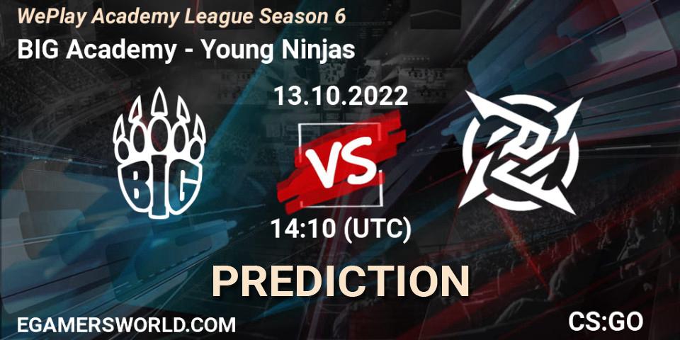BIG Academy contre Young Ninjas : prédiction de match. 13.10.22. CS2 (CS:GO), WePlay Academy League Season 6