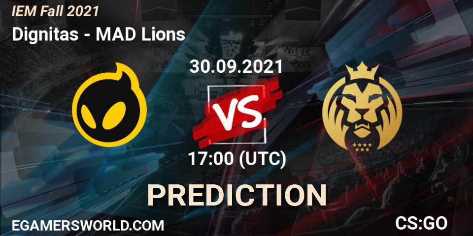 Dignitas contre MAD Lions : prédiction de match. 30.09.2021 at 17:10. Counter-Strike (CS2), IEM Fall 2021: Europe RMR