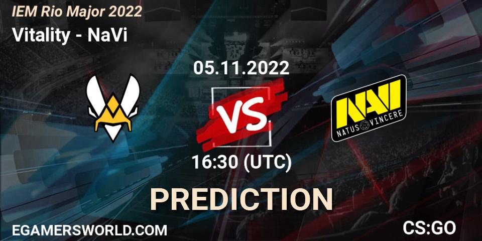 Vitality contre NaVi : prédiction de match. 05.11.2022 at 16:50. Counter-Strike (CS2), IEM Rio Major 2022
