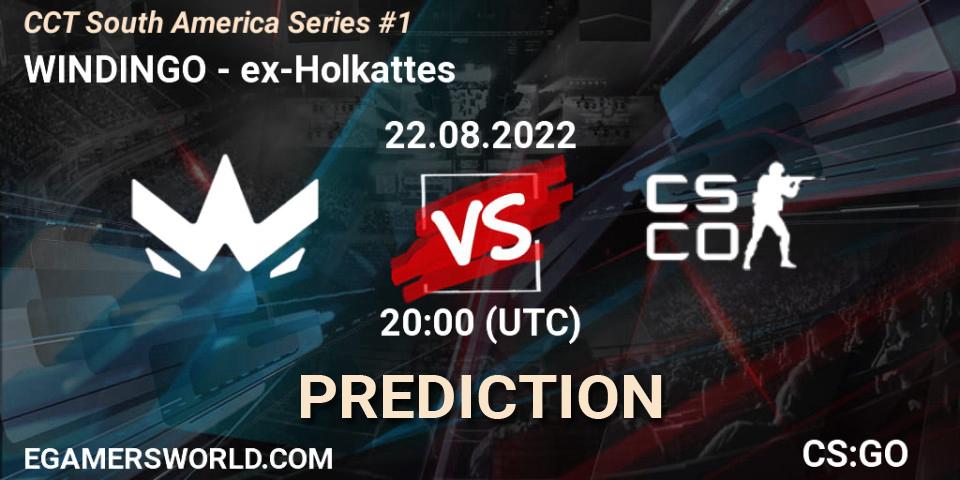 WINDINGO contre ex-Holkattes : prédiction de match. 22.08.2022 at 20:00. Counter-Strike (CS2), CCT South America Series #1