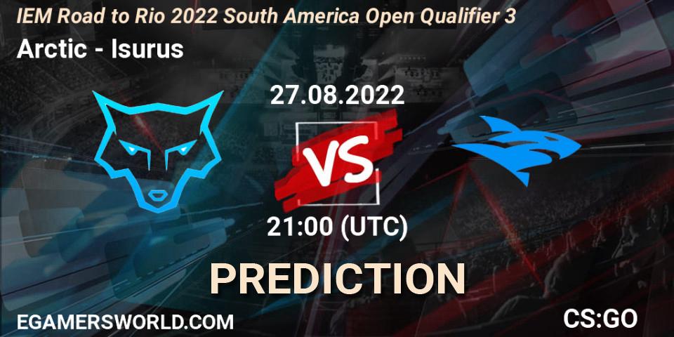 Arctic contre Isurus : prédiction de match. 27.08.2022 at 21:00. Counter-Strike (CS2), IEM Road to Rio 2022 South America Open Qualifier 3