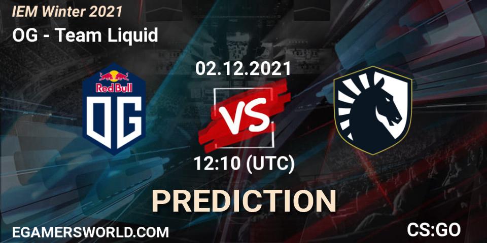 OG contre Team Liquid : prédiction de match. 02.12.2021 at 13:55. Counter-Strike (CS2), IEM Winter 2021