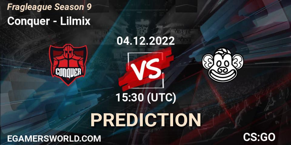 Conquer contre Lilmix : prédiction de match. 04.12.22. CS2 (CS:GO), Fragleague Season 9