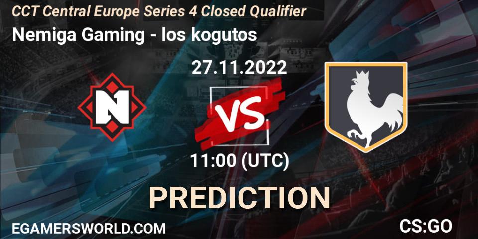 Nemiga Gaming contre los kogutos : prédiction de match. 27.11.22. CS2 (CS:GO), CCT Central Europe Series 4 Closed Qualifier
