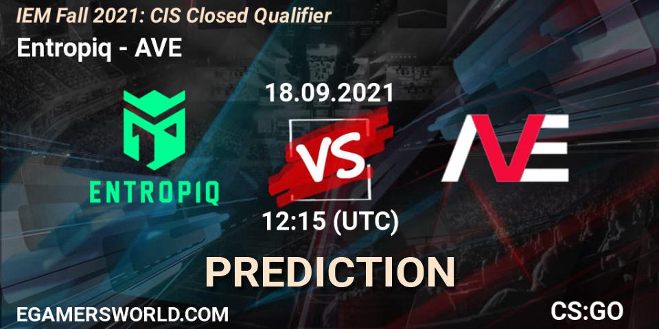 Entropiq contre AVE : prédiction de match. 18.09.2021 at 12:15. Counter-Strike (CS2), IEM Fall 2021: CIS Closed Qualifier