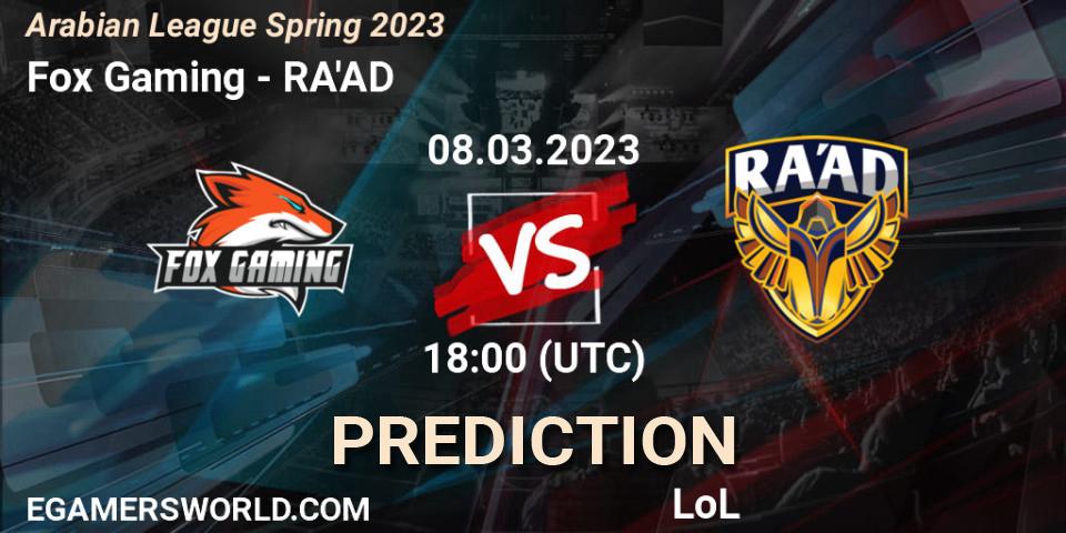 Fox Gaming contre RA'AD : prédiction de match. 15.02.23. LoL, Arabian League Spring 2023