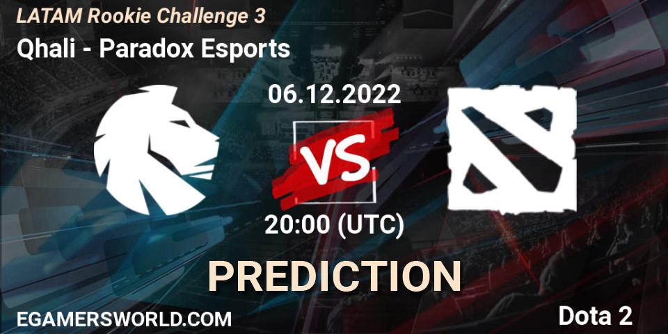 Qhali contre Paradox Esports : prédiction de match. 06.12.22. Dota 2, LATAM Rookie Challenge 3