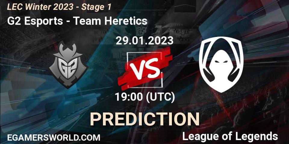 G2 Esports contre Team Heretics : prédiction de match. 29.01.23. LoL, LEC Winter 2023 - Stage 1