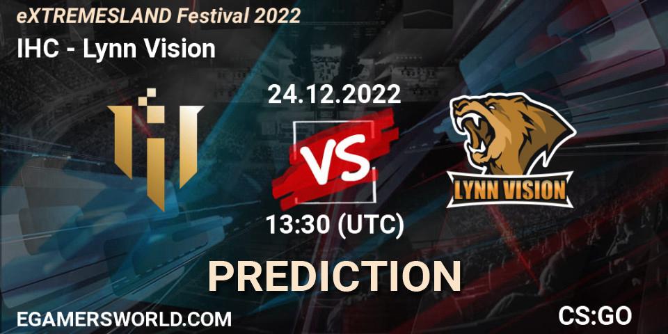 IHC contre Lynn Vision : prédiction de match. 24.12.22. CS2 (CS:GO), eXTREMESLAND Festival 2022
