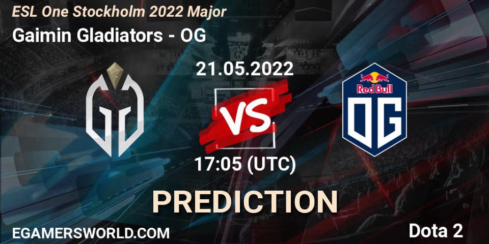 Gaimin Gladiators contre OG : prédiction de match. 21.05.2022 at 17:44. Dota 2, ESL One Stockholm 2022 Major