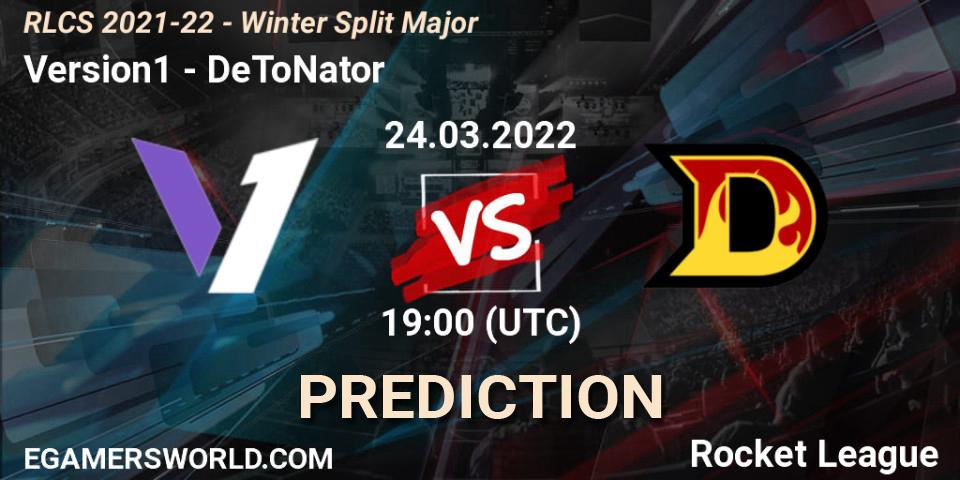 Version1 contre DeToNator : prédiction de match. 24.03.22. Rocket League, RLCS 2021-22 - Winter Split Major