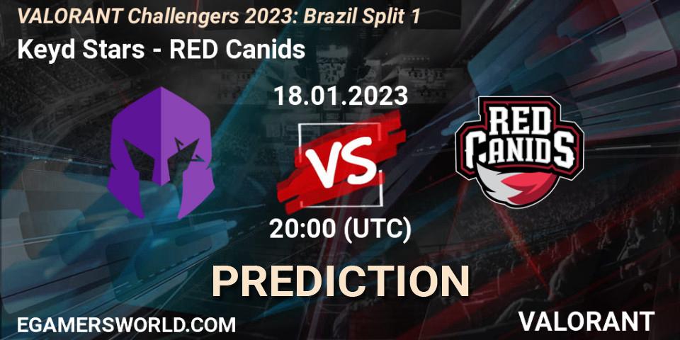 Keyd Stars contre RED Canids : prédiction de match. 18.01.2023 at 20:00. VALORANT, VALORANT Challengers 2023: Brazil Split 1