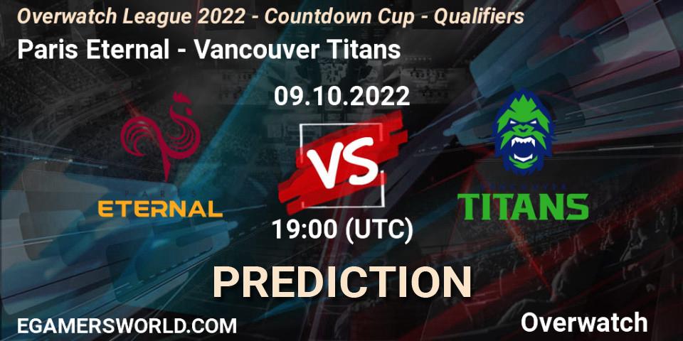 Paris Eternal contre Vancouver Titans : prédiction de match. 09.10.22. Overwatch, Overwatch League 2022 - Countdown Cup - Qualifiers