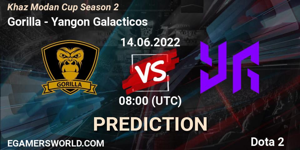Gorilla contre Yangon Galacticos : prédiction de match. 14.06.2022 at 08:43. Dota 2, Khaz Modan Cup Season 2