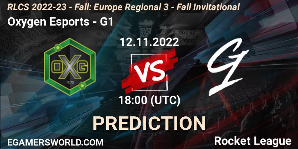 Oxygen Esports contre G1 : prédiction de match. 12.11.2022 at 17:55. Rocket League, RLCS 2022-23 - Fall: Europe Regional 3 - Fall Invitational