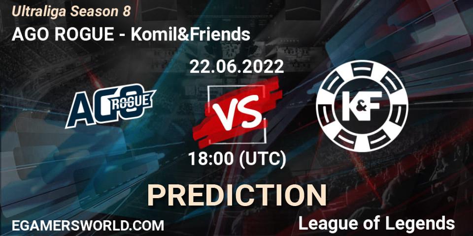 AGO ROGUE contre Komil&Friends : prédiction de match. 22.06.2022 at 18:15. LoL, Ultraliga Season 8