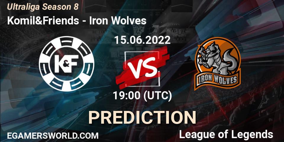 Komil&Friends contre Iron Wolves : prédiction de match. 15.06.2022 at 19:00. LoL, Ultraliga Season 8