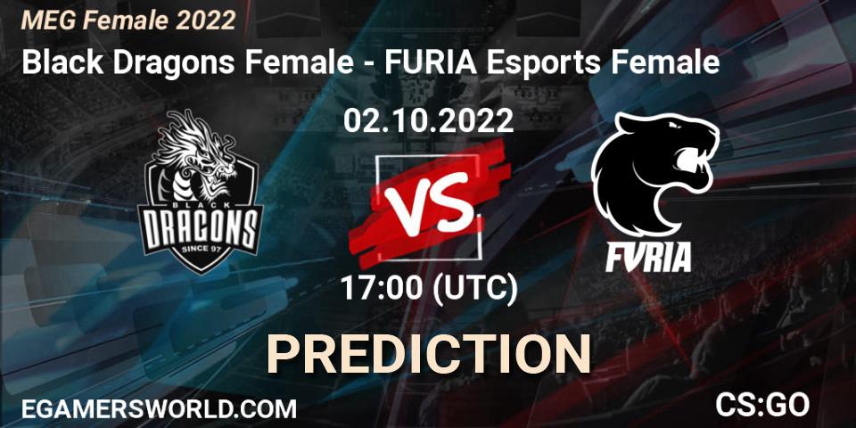 Black Dragons Female contre FURIA Esports Female : prédiction de match. 03.10.2022 at 22:40. Counter-Strike (CS2), MEG Female 2022