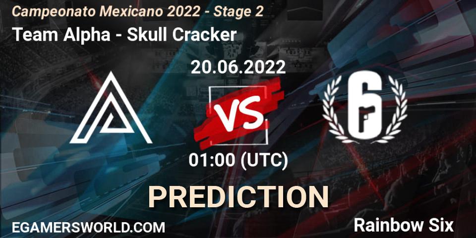 Team Alpha contre Skull Cracker : prédiction de match. 20.06.2022 at 02:00. Rainbow Six, Campeonato Mexicano 2022 - Stage 2