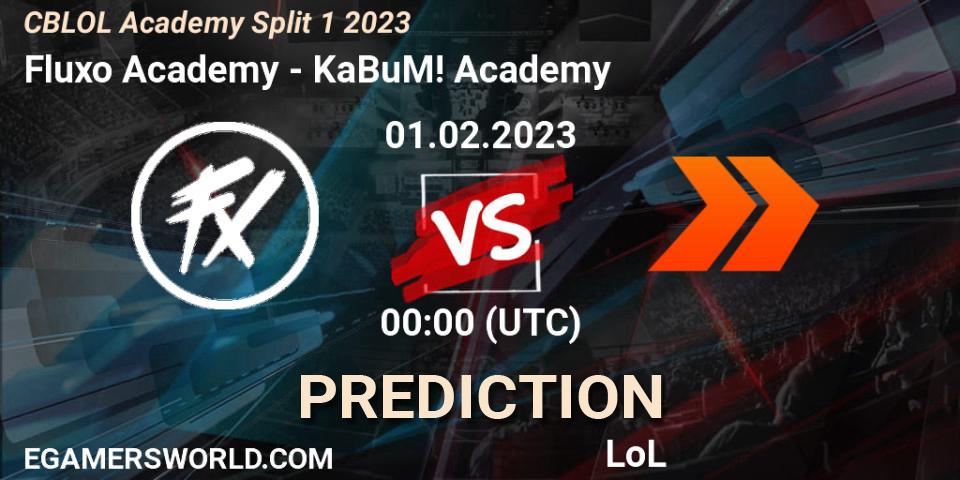 Fluxo Academy contre KaBuM! Academy : prédiction de match. 01.02.23. LoL, CBLOL Academy Split 1 2023