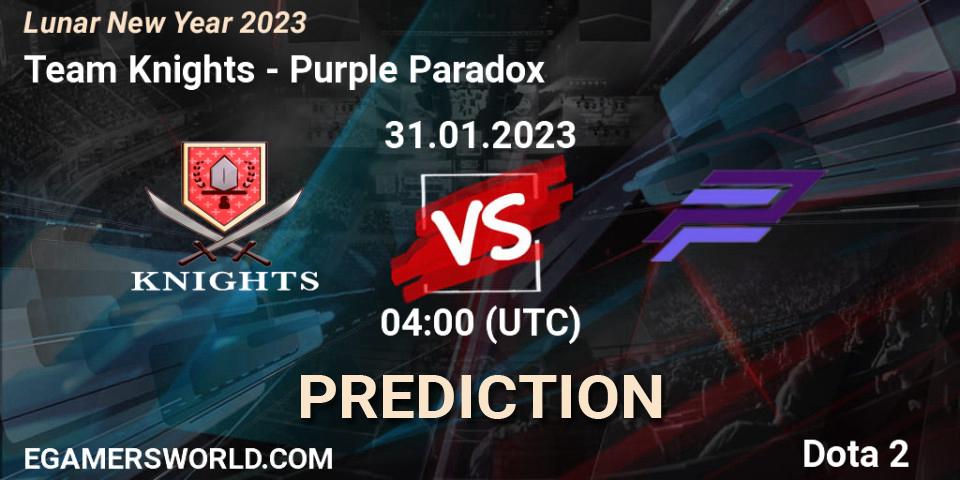 Team Knights contre Purple Paradox : prédiction de match. 01.02.23. Dota 2, Lunar New Year 2023